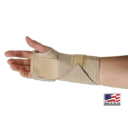 Patterson Medical Supply - Core Ambidextrous - 567164 - Cock-Up Wrist Brace Core Ambidextrous Elastic Left Or Right Hand Beige Medium