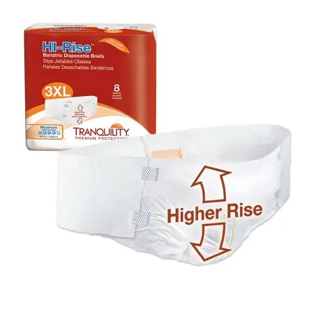 PBE - Principle Business Enterprises - Tranquility HI-Rise Bariatric - 2192 - Principle Business Enterprises Tranquility HI Rise Bariatric Unisex Adult Incontinence Brief Tranquility HI Rise Bariatric 3X Large Disposable Heavy Absorbency