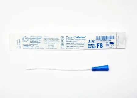 Convatec Cure Medical - Cure Catheter - F8 - Cure Medical  Urethral Catheter  Straight Tip Uncoated PVC 8 Fr. 6 Inch