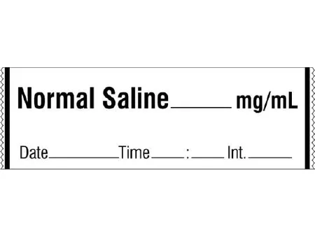 Shamrock Scientific - SA-3235-DTI-PRE - Drug Label Shamrock Anesthesia Label Normal Saline _____ Mg / Ml / Date _____ Time _____ Int. _____ White 1/2 X 1 Inch