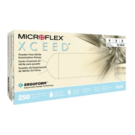 Microflex Medical - XCEED - XC-310-M - Exam Glove Xceed Medium Nonsterile Nitrile Standard Cuff Length Textured Fingertips Blue Not Rated
