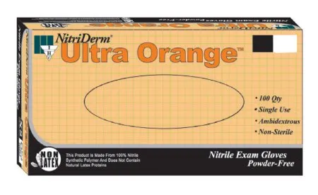 Innovative Healthcare - 199200 - Innovative NitriDerm Ultra Orange Exam Glove NitriDerm Ultra Orange Medium NonSterile Nitrile Standard Cuff Length Fully Textured Orange Fentanyl Tested