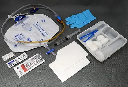 Amsino International - AMSure - AS89316 - Indwelling Catheter Tray Amsure Foley 16 Fr. 5 Cc Balloon Silicone Coated Latex