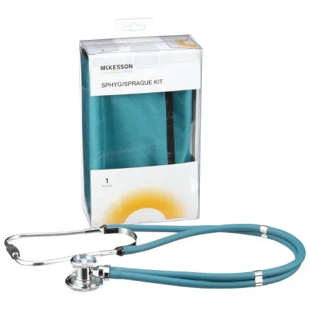 McKesson - 01-768-641-11ATLGM - Brand Reusable Aneroid / Stethoscope Set Brand 23 to 33 cm Adult Cuff Dual Head Sprague Stethoscope Pocket Aneroid