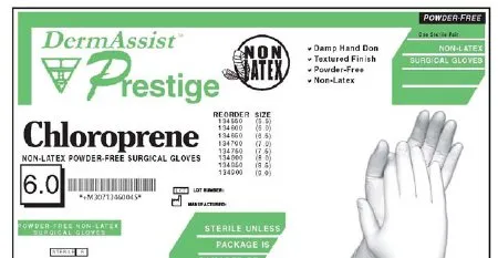 Innovative Healthcare - DermAssist Prestige - 134600 - Innovative  Surgical Glove  Size 6 Sterile Polyisoprene Standard Cuff Length Fully Textured Ivory Not Chemo Approved