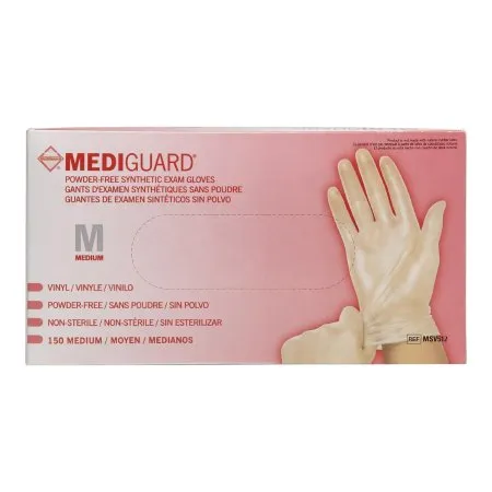 Medline - MediGuard - MSV512 -  Exam Glove  Medium NonSterile Vinyl Standard Cuff Length Smooth Clear Not Rated