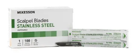 McKesson - 1640 - Brand Surgical Blade Brand Stainless Steel No. 10 Sterile Disposable Individually Wrapped