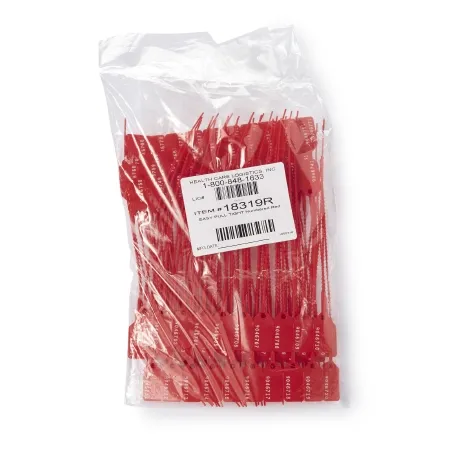 Health Care - Health Care Logistics - 18319R - Easy Pull-Tight Seal Health Care Logistics Consecutively Numbered Red Polypropylene 8-7/8 Inch