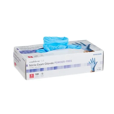 McKesson - 14-684 - Confiderm 3.8 Exam Glove Confiderm 3.8 Small NonSterile Nitrile Standard Cuff Length Textured Fingertips Blue Not Rated