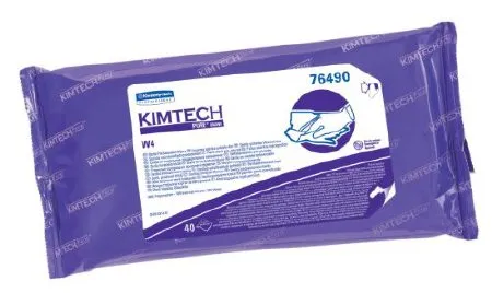Kimberly Clark - KIMTECH PURE W4 - 76490 - Kimtech Pure W4 Surface Disinfectant Cleaner Premoistened Cleanroom Manual Pull Wipe 40 Count Soft Pack Alcohol Scent Sterile