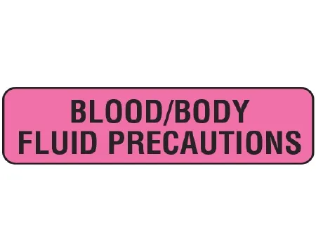 Shamrock Scientific - UPCR-1004 - Pre-printed Label Shamrock Laboratory Use Pink Vac Blood/body / Fluid Precautions Black Lab / Specimen 5/16 X 1-1/4 Inch
