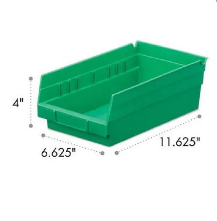 Market Lab - 2766-GN - Shelf Bin Green Plastic 4 X 6-5/8 X 11-5/8 Inch