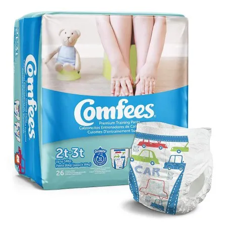 Attends Healthcare Products - Comfees - From: CMF-B2 To: CMF-B4 -  Male Toddler Training Pants  Pull On with Tear Away Seams Size 2T to 3T Disposable Moderate Absorbency