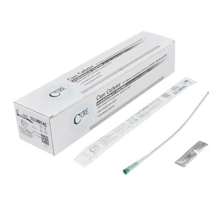 Convatec Cure Medical - Cure Catheter - HM14C - Cure Medical  Urethral Catheter  Coude Tip Hydrophilic Coated Plastic 14 Fr. 16 Inch