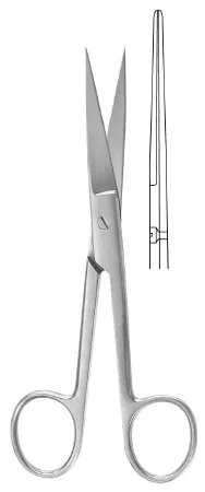 McKesson - 43-1-273 - Argent Operating Scissors Argent 4 1/2 Inch Surgical Grade Stainless Steel Finger Ring Handle Straight Sharp Tip / Sharp Tip