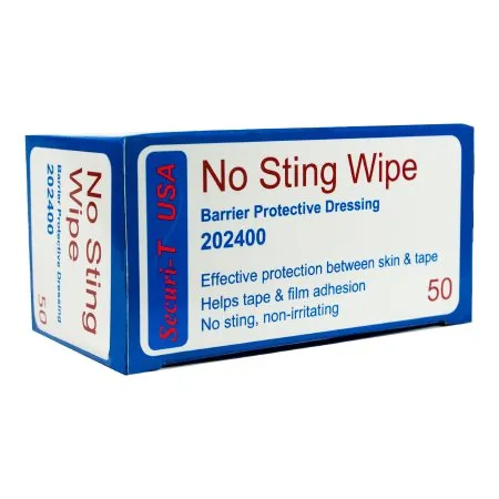 Securi-T - 202400 - No Sting Skin Barrier Wipe No Sting 100% Strength Hexamethyldisiloxane Individual Packet NonSterile