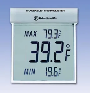 PANTek Technologies - Fisherbrand Traceable Big-Digit See-Thru - 15077959 - Digital Thermometer Fisherbrand Traceable Big-digit See-thru Fahrenheit -13° To +158°f (-25° To +70°c) Internal Sensor Window / Wall Mount Battery Operated
