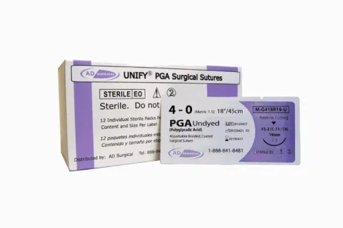 AD Surgical - From: L-G330T26 To: L-P230R24 - UNIFY Surgical Sutures, PGA  1/2 Circle, Taper Pt