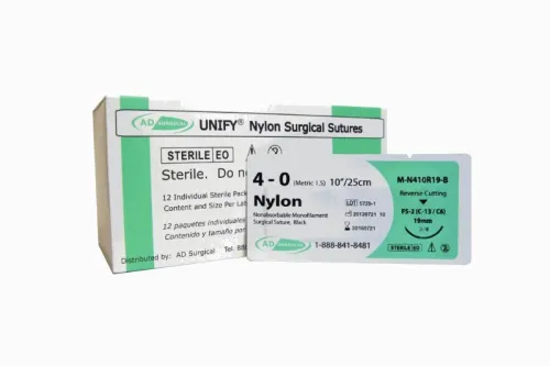 AD Surgical - From: M-N318R19 To: M-N518R19 - UNIFY Surgical Sutures Nylon 3/8 Circle, Rev Cut 3/0
