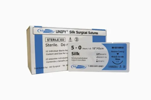 AD Surgical - From: M-S318R19 To: M-S518R19 - UNIFY Surgical Sutures Silk 3/8 Circle, Rev Cut 3/0