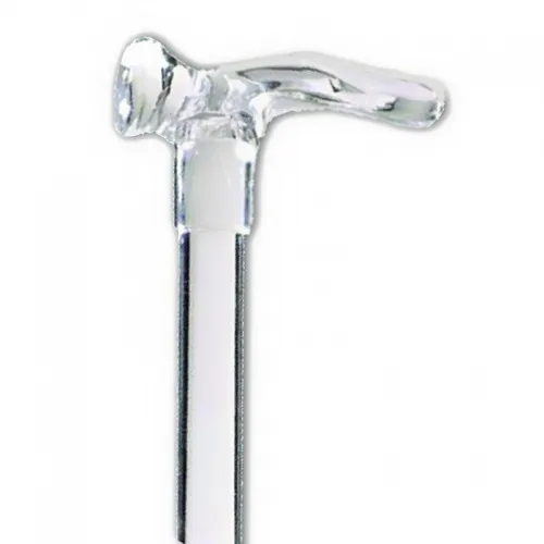 Alex Orthopedics - From: 12251 To: 12252 - Alex Orthopedic Contour Left Handle Lucite Cane, Clear, 7/8" dia., 36" 36 1/2" Adjustable Height, 250 lb. Weight Capacity