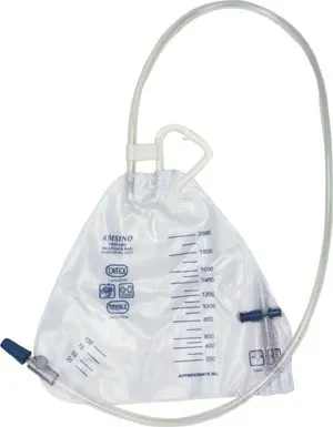 Amsino - AMSure - AS332 - International  Urinary Drain Bag  Anti Reflux Valve Sterile Fluid Path 2000 mL Vinyl