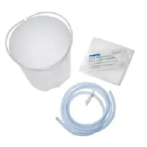 Amsino - AMSure - AS333 -  Enema Bag/ Bucket Set, Bucket, Tubing, Pre Lubricated Tip, Slide Clamp, Soap Packet & Waterproof Drape