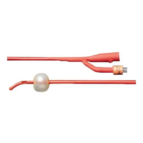 Bard Rochester - 0102SI12 - Foley Catheter, 2-Way, Specialty, Tiemann Model, Medium Olive Coude Tip, Single Eye, Red Latex, 12FR, 5cc, 12/cs