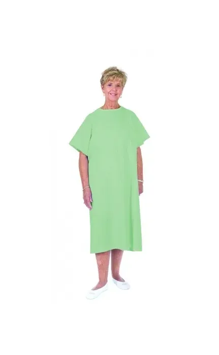 Essential Medical Supply - From: C3015 To: C3015B-3 - Standard Patient Gown, Mint, Traditional Center Tie Style