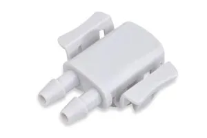 Cables and Sensors - BP46 - BP46 NIBP Connector NIBP Connector, FlexiPort Connector, dual barb, 5.00mm Barb Diameter, Plastic POM, Compatible w/ OEM: PORT-2 (DROP SHIP ONLY) (Freight Terms are Prepaid & Added to Invoice - Contact Vendor for Specifics)