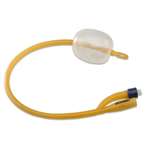 Cardinal Health - From: 1612C To: 1624C  Dover Coude Tip Hydrogel Coated Latex Foley Catheter, 2 Way, 12 French, 5 cc balloon, 16" length.
