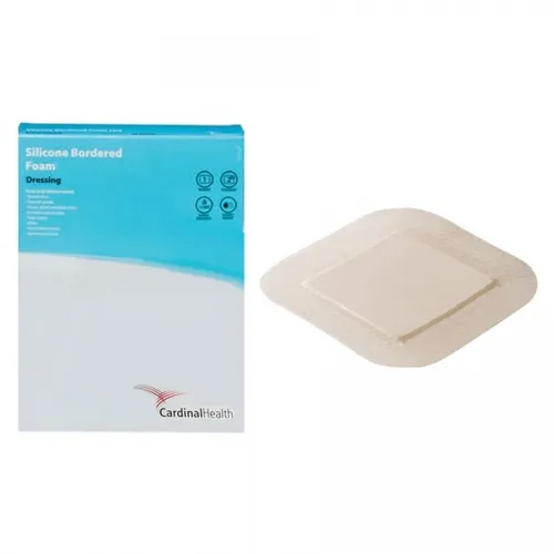 Cardinal Health - BFM412 - Med Kendall Silicone Bordered 5 Layer Foam Dressing, 4" x 12".