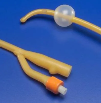Cardinal Health - Dover - 1620C -   Coude Tip Hydrogel Coated Latex Foley Catheter, 2 Way, 20 French, 5 cc balloon, 16" length.
