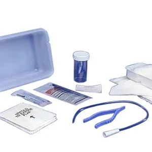 Cardinal Health - Dover - From: 3305 To: 3307 -  Open Urethral Add A Cath Tray, 1000 mL Graduated Basin, PVP Solution, Cotton Balls, Underpad, Blue Nitrile Exam Gloves, Lubricating Jelly, Specimen Container with Label and CSR Wrap.