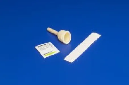 Cardinal Health-Pr - 8884734600 - Uri-Drain Latex Self-Sealing Male External Catheter With Foam Strap, Medium 30 Mm