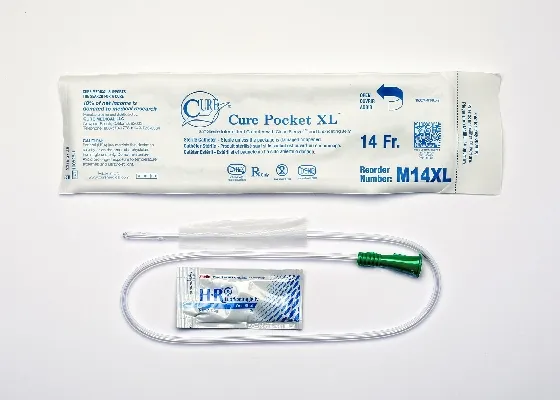 Cure - From: M14UL To: M14XL - Medical Pocket Male Straight Tip Intermittent Catheter with lubricant