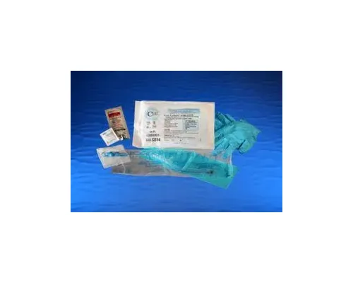 Cure Medical - Cure Catheter - CS14 - Intermittent Catheter Tray Cure Catheter Closed System / Straight Tip 14 Fr. Without Balloon