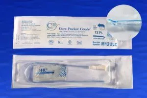 Cure - M12ULC - Cure Male Pocket Coude Tip Catheter With Lubricant Packet