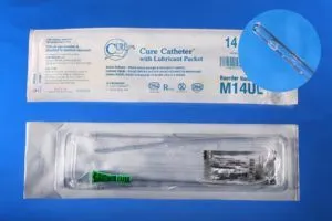 Cure - M14UL - Cure Medical Pocket Male Straight Tip Intermittent Catheter with lubricant