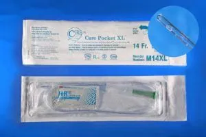 Cure - M14XL - Cure Medical Pocket Male Straight Tip Intermittent Catheter with lubricant.