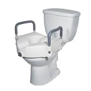 Drive Medical - RTL12027RA - 2 in 1 Locking Elevated Toilet Seat with Tool Free Removable Arms, 300 lb Weight Capacity