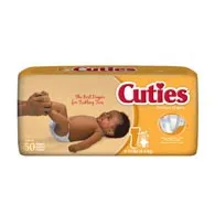 First Quality - Cuties - From: CR1001 To: CR2001 -  Unisex Baby Diaper  Size 1 Disposable Heavy Absorbency