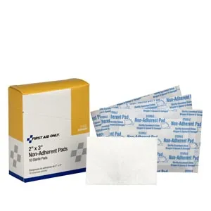 First Aid Only - A235 - Non-Adherent Pads, 3"x4", w/ Adhesive Edges, 4/bx (DROP SHIP ONLY - $50 Minimum Order)