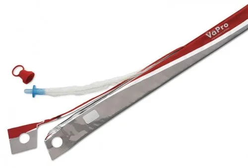 Hollister - 73124 - VaPro TouchFree Urethral Catheter VaPro TouchFree Coude Tip Hydrophilic Coated PVC 12 Fr. 16 Inch