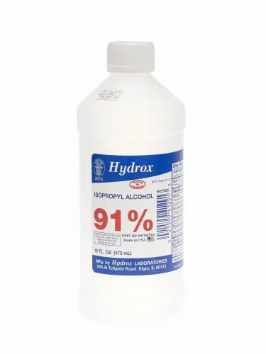 Hydrox Laboratories - D0042 - Isopropyl Alcohol 91%, Round Bottle