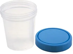 Amsino - AS341 - Specimen Container, Screw On Lid & Tamper Evident label, 4 oz, Sterile, 100/cs (48 cs/plt)