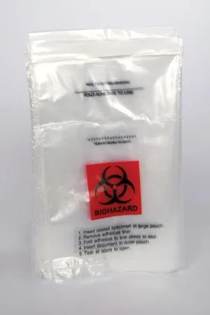 Medegen Medical - 59-89 - Collection Bag, 6" x 9", Biohazard Red/ Black Print, 1000/cs