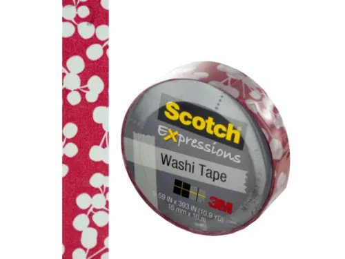 Kole Imports - OP780 - Scotch Expressions Red Holly Washi Tape
