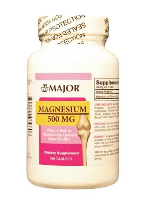Major Pharmaceuticals - 700252 - Magnesium Oxide, 500mg, Tablets, 100s, NDC# 00904-4239-60