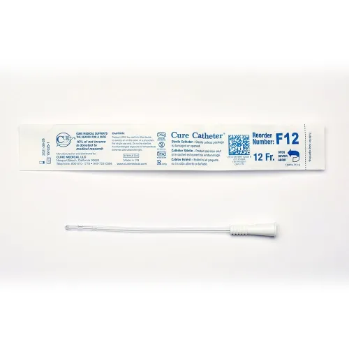 MTG Catheters - From: 71412 To: 71414 -  MTG Straight Tip Female Intermittent Catheter, 12 Fr, 6" Vinyl Catheter with Handling Sleeve